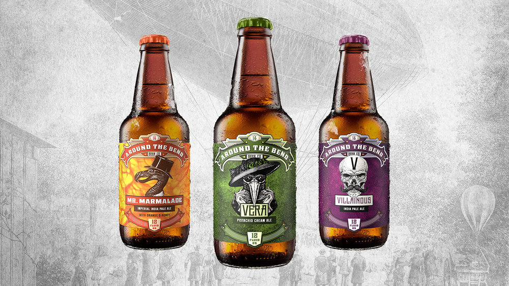 GERTRUDE INC Around the Bend Beer Co Bottle Trio