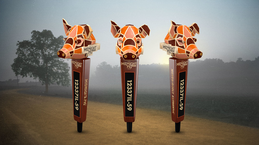 GERTRUDE INC Midnight Pig Beer Tap Handle