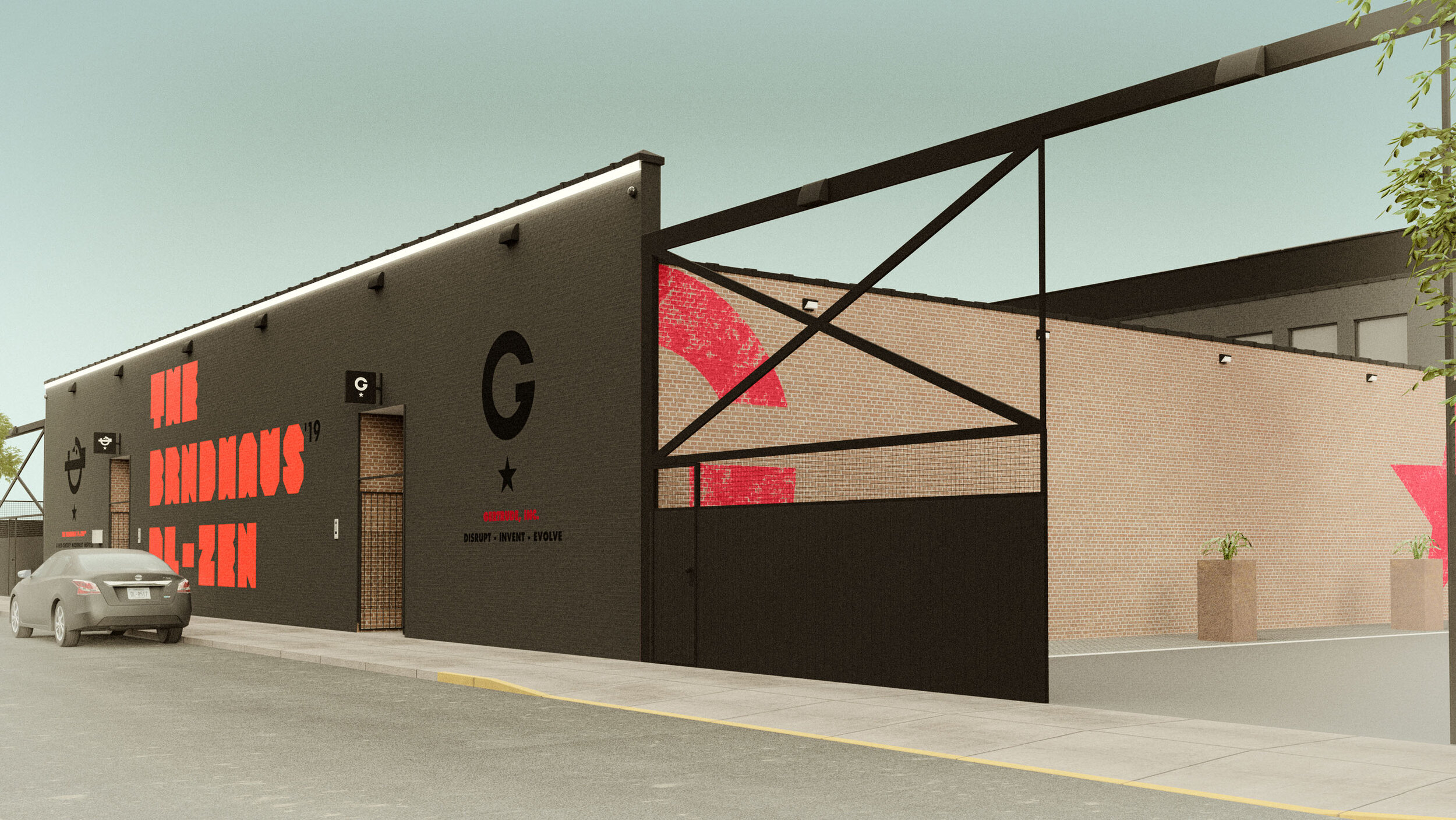 GERTRUDE INC THE BRNDHAUSE PL-ZEN™ Building Render Front East